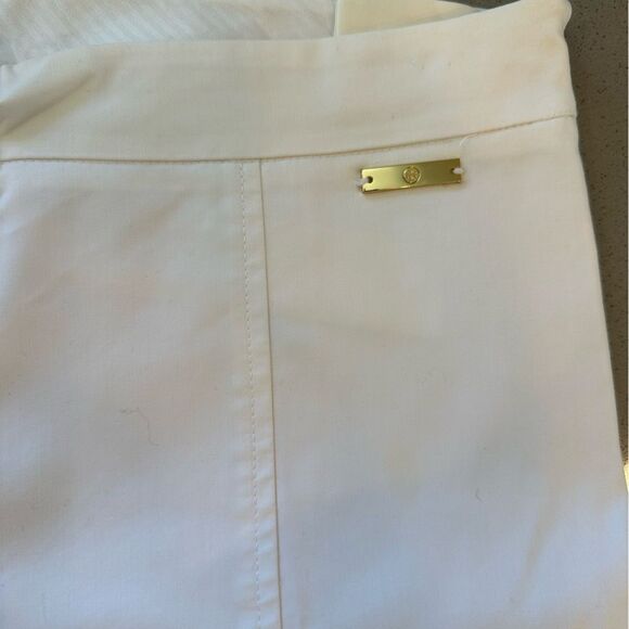 Tory Burch Women's White Slit Hem Cotton Blend Pants size 4 - Picture 5 of 14